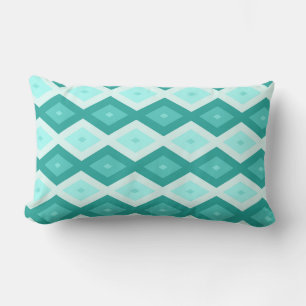 Turquoise diamond pattern lumbar cushion