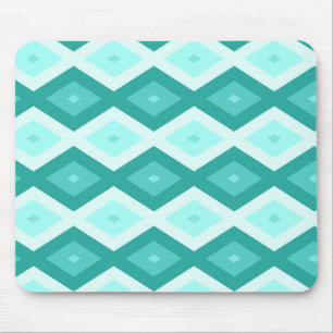 Turquoise diamond pattern mouse mat