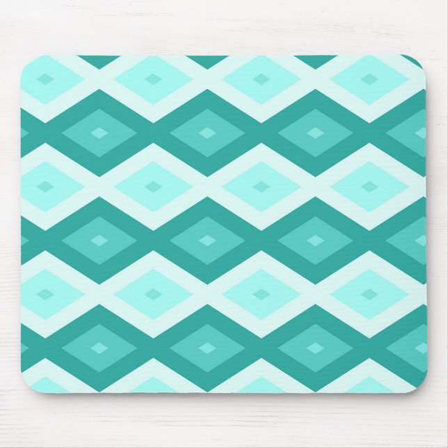 Turquoise diamond pattern mouse mat (Front)