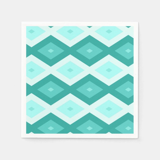 Turquoise diamond pattern napkin (Front)