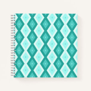 Turquoise diamond pattern notebook