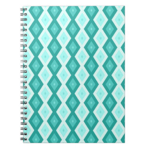 Turquoise diamond pattern notebook
