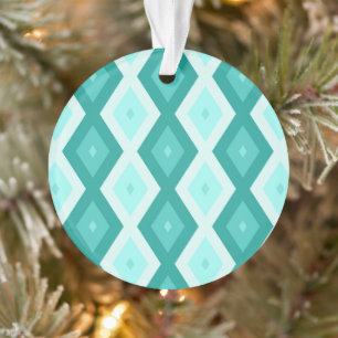 Turquoise diamond pattern ornament