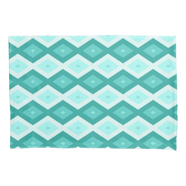Turquoise diamond pattern pillowcase (Front)