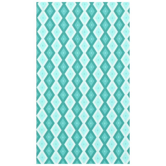 Turquoise diamond pattern tablecloth (Front)