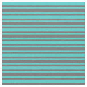 Turquoise & Dim Grey Coloured Stripes Fabric