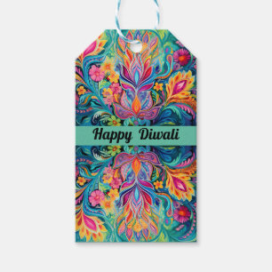 Turquoise  Diwali Dreamscape Gift Tags