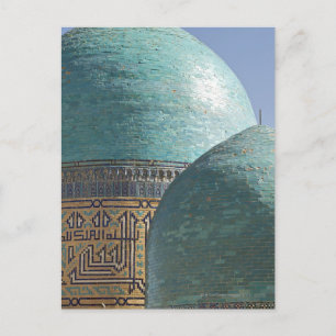 Turquoise domes, Shahr i Zindah mausoleum Postcard