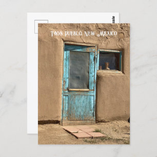 Turquoise Door Taos Pueblo Photography Postcard