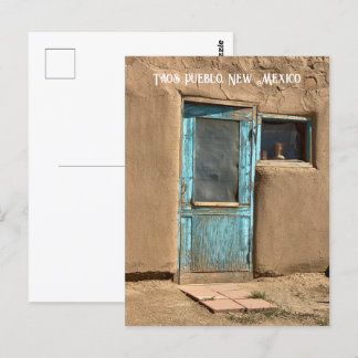Turquoise Door Taos Pueblo Photography Postcard