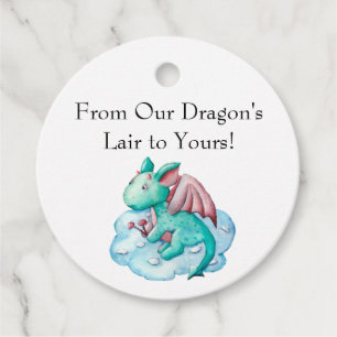 Turquoise Dragon From Our Dragon's Lair To Yours Favour Tags