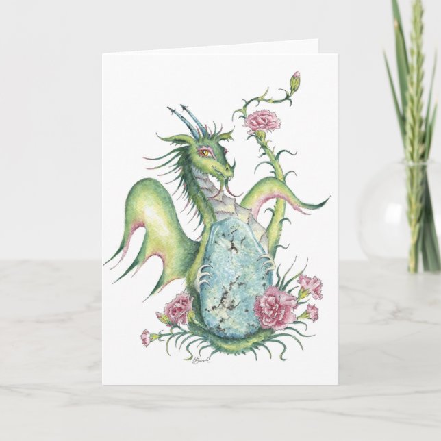 Turquoise Dragon - greeting card (Front)