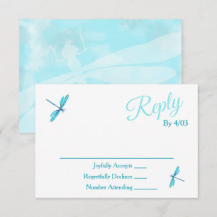 Turquoise Dragonflies RSVP Enclosure Card