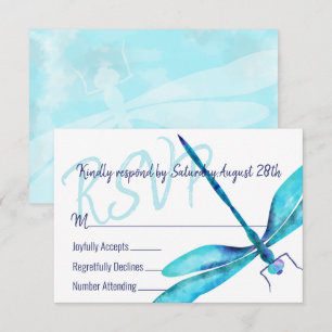 Turquoise Dragonfly RSVP Enclosure Card