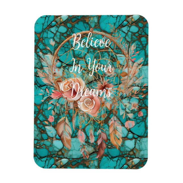 Turquoise Dream Catcher  Magnet (Vertical)