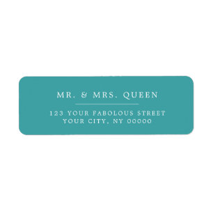 Turquoise Elegant Classic Simple Return Address