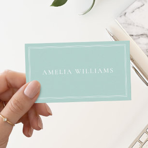 Turquoise Elegant Minimalist Professional Business Card
