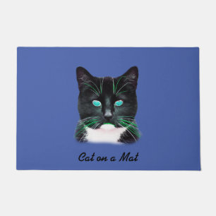 Turquoise Eyed Cat Doormat