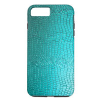 Turquoise Faux Leather Snake-Skin Look
