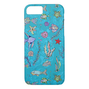 Turquoise Fish Pattern iPhone 8/7 Case