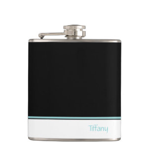 Turquoise Fleur de lis Hip Flask
