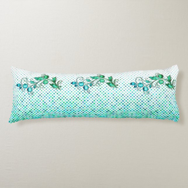 Turquoise Floral Body Cushion (Front)