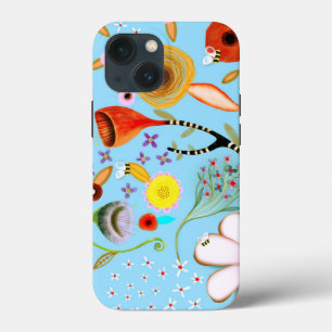 Turquoise floral iPhone / iPad case