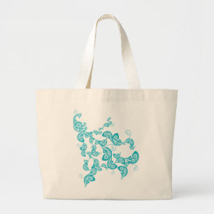 Turquoise Floral Paisley Boho Peacock Custom Bag