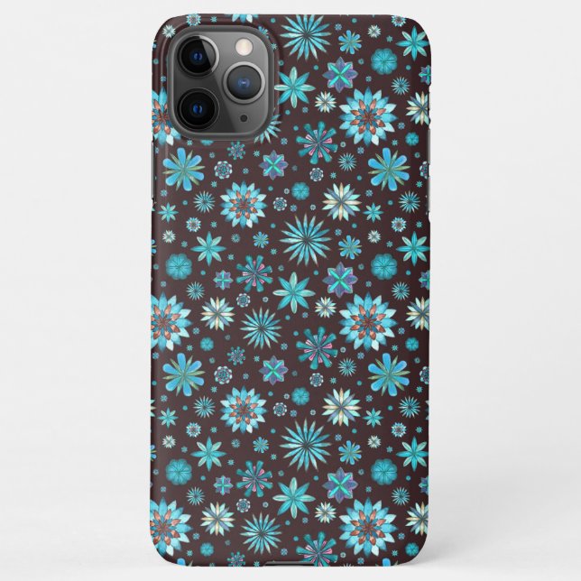 Turquoise Floral Pattern – Boho Aesthetic  iPhone Case (Back)