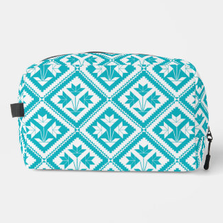Turquoise Floral Quilt Toiletry Bag