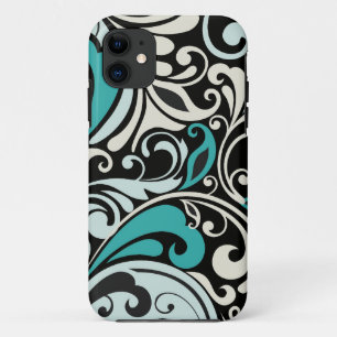 Turquoise Floral Swirls iPhone 5 Case