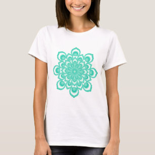 Turquoise Flower Mandala 2 T-Shirt