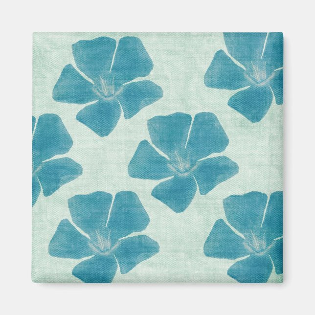 Turquoise Flower Pattern Magnet (Front)