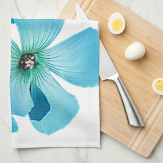 TURQUOISE FLOWER POWER TEA TOWEL