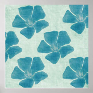 Turquoise Flower Print