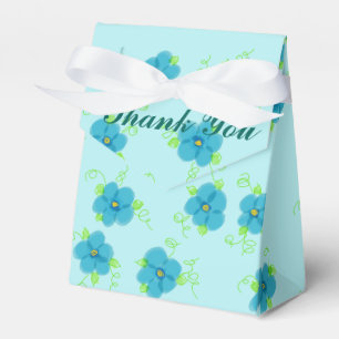 Turquoise Flowered Envelope Favour Box