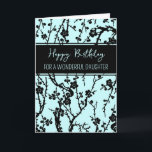 Turquoise Flowers Daughter Birthday Card<br><div class="desc">Birthday card for daughter with modern turquoise and black flowers design and thoughtful verse.</div>