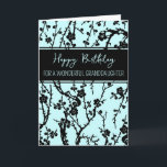 Turquoise Flowers Granddaughter Birthday Card<br><div class="desc">Birthday card for granddaughter with modern turquoise and black flowers design and thoughtful verse.</div>