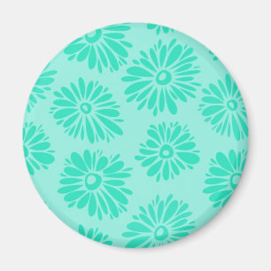 Turquoise Flowers Magnet