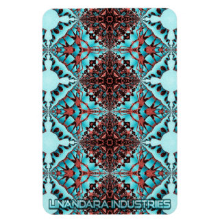 Turquoise Fractal Star Blast Magnet