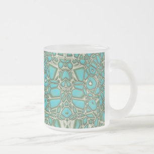 Turquoise (frosty mug) frosted glass coffee mug