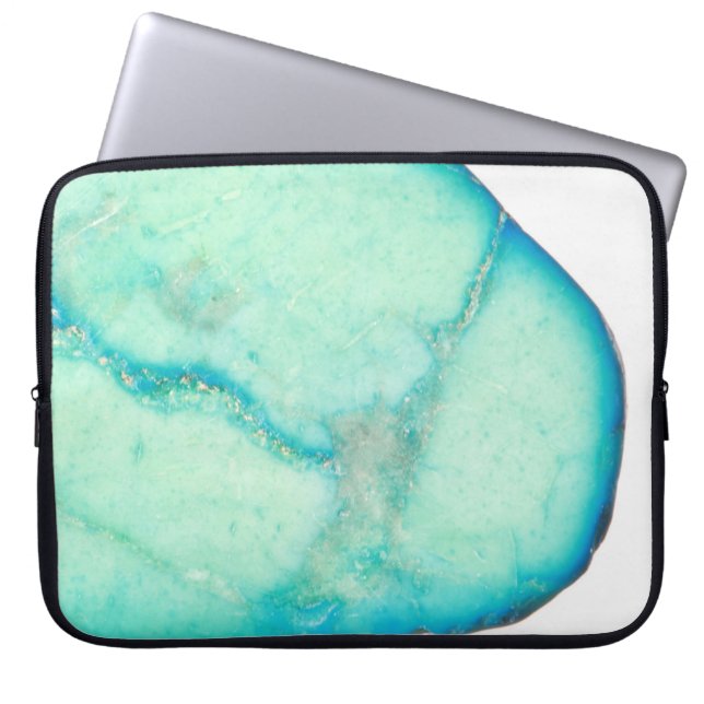 Turquoise Gemstone Monogram Computer Laptop Sleeve (Front)