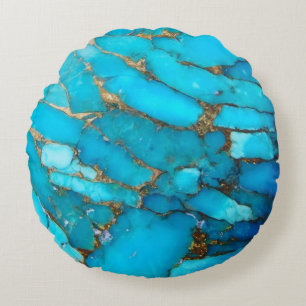 turquoise gemstone round cushion