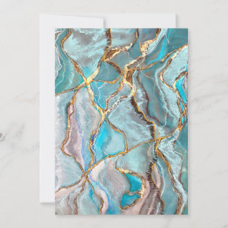 Turquoise Geode Kintsugi  Invitation