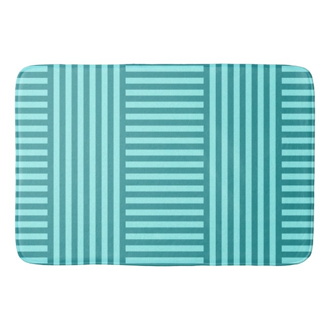 Turquoise Geometric Bath Mat (Front)