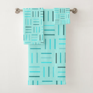 Turquoise Geometric Bath Towel Set