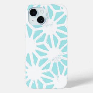 Turquoise geometric pattern iPhone 15 case
