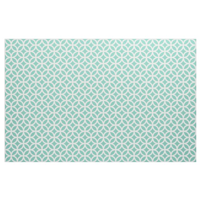 Turquoise Geometric Pattern Fabric (Yard)