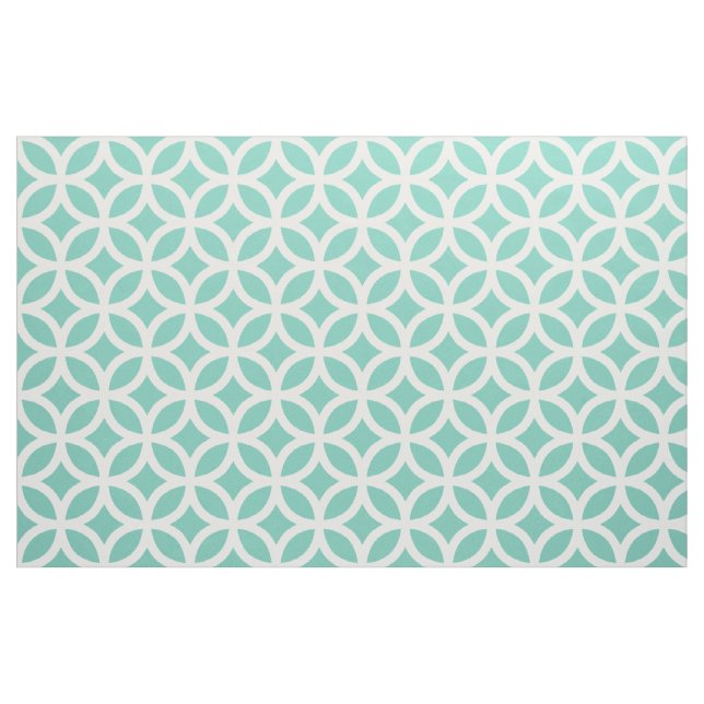 Turquoise Geometric Pattern Fabric (Yard)