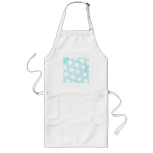 Turquoise geometric pattern long apron